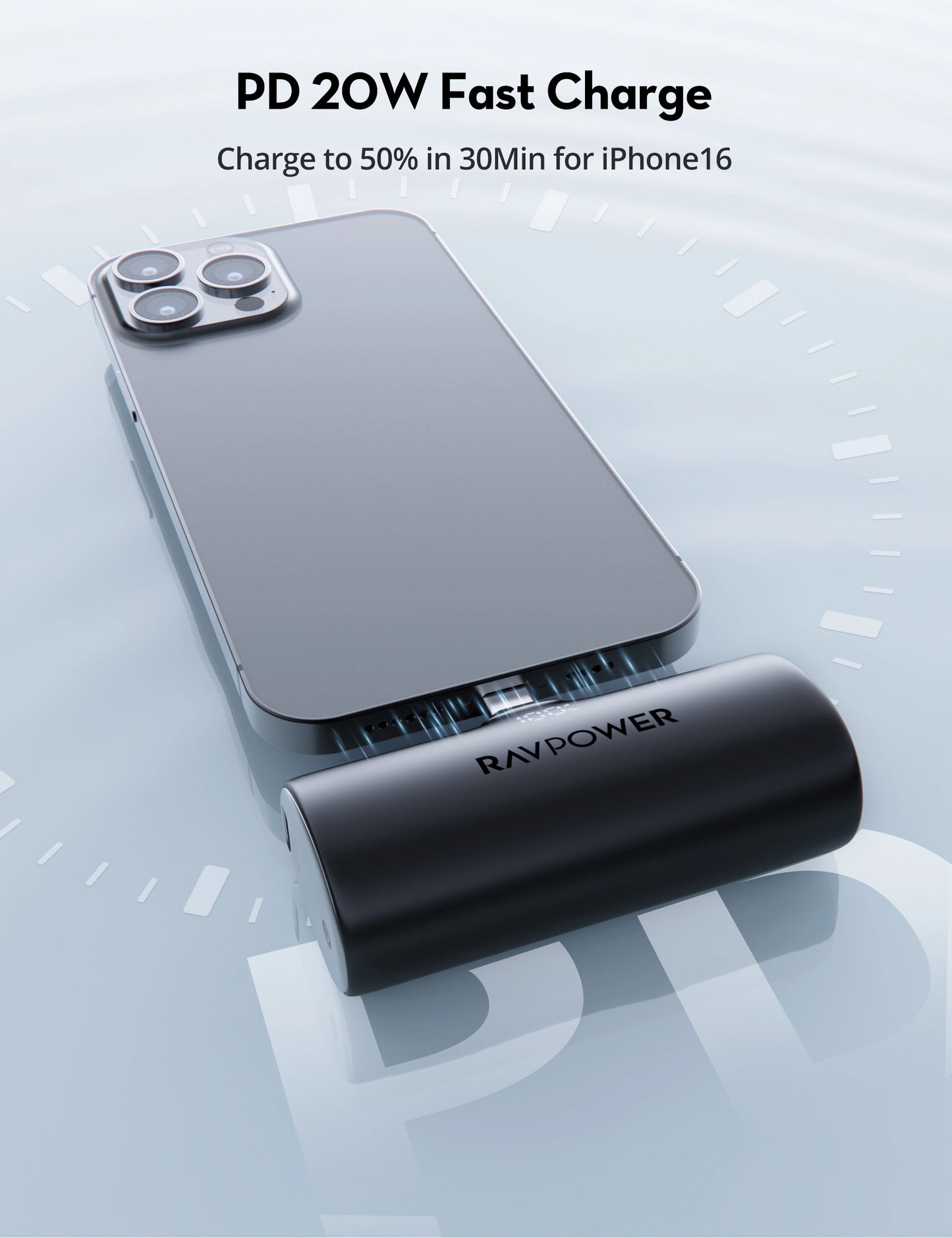 Mini Power Bank 5,000 mAh, USB-C PD 20W Fast Charging, Ultra-Compact