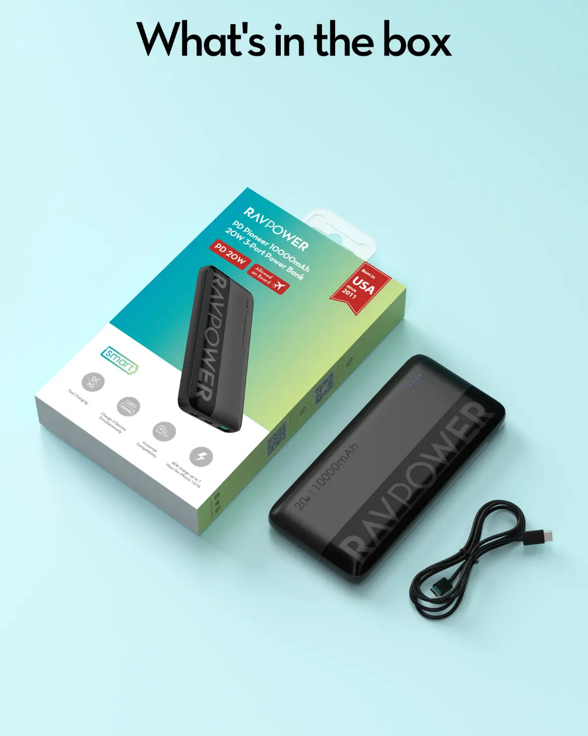 10,000mAh Power Bank – 22.5W SCP & 20W PD Fast Charging, USB-C Two-Way, Triple Output Charger