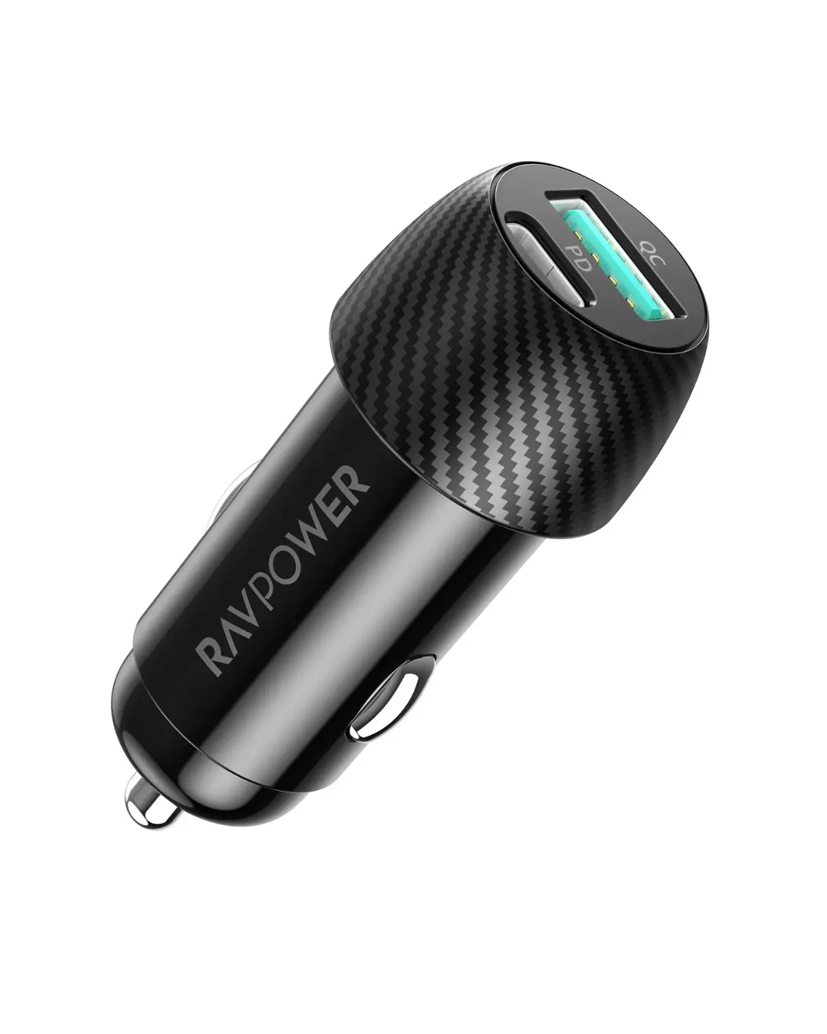 49W Dual-Port Car Charger – 25W USB-C PD + 24W QC3.0 USB-A Fast Charging, Compact & Universal Fit