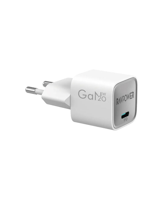 20W USB-C GaN Wall Charger – PD 3.0 Fast Charging, Ultra-Compact, EU Plug | Compatible with Lebanon Power Outlets