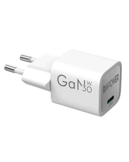 30W USB-C GaN Wall Charger – PD 3.0 Fast Charging, Ultra-Compact Design, EU Plug