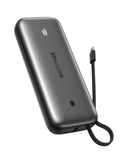 Pocket Power Bank 20,000 mAh, 35W PD Fast Charging, Built-In USB-C Cable, Triple-Port Output, SCP 22.5W Support