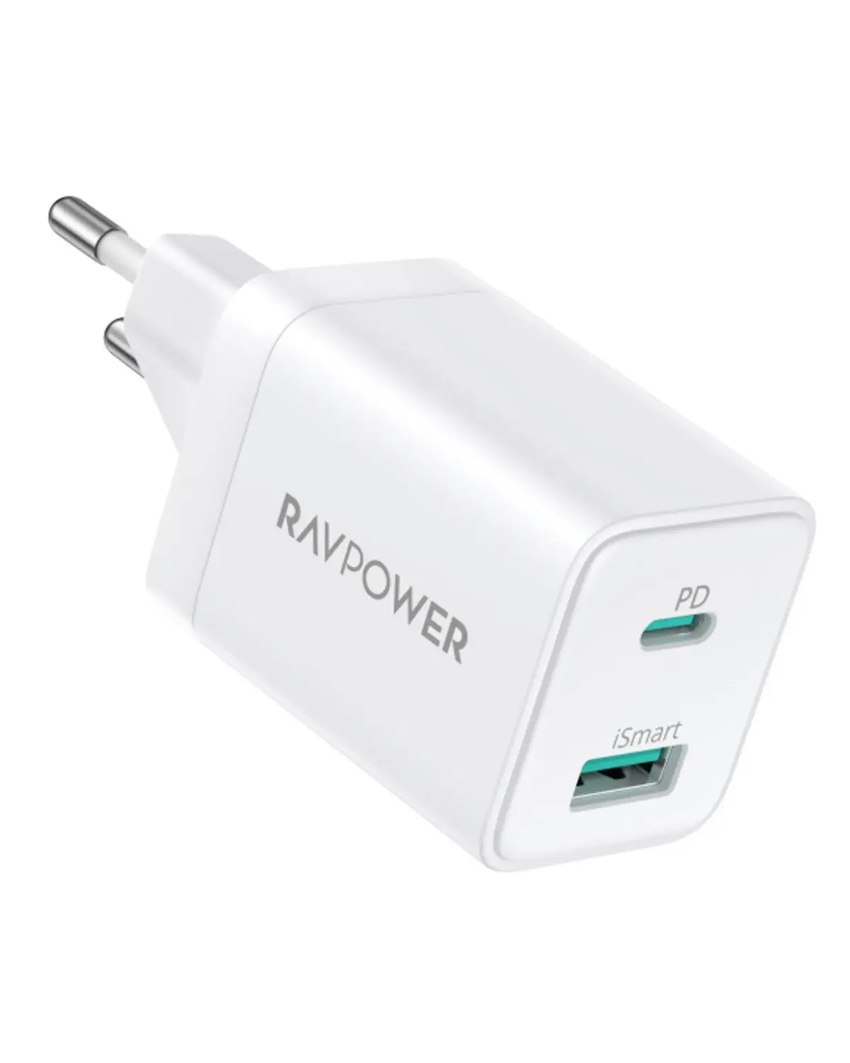 45W GaN Dual-Port Wall Charger – USB-C PD + USB-A QC Fast Charging, Compact EU Plug Charger