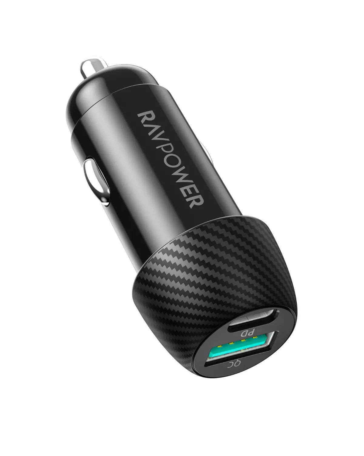 49W Dual-Port Car Charger – 25W USB-C PD + 24W QC3.0 USB-A Fast Charging, Compact & Universal Fit