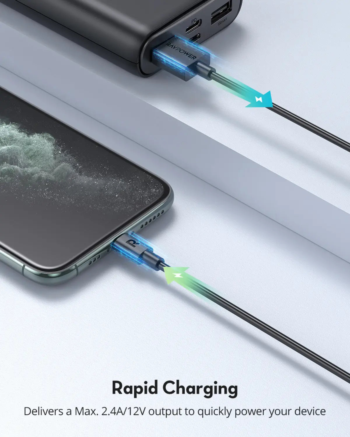 USB-A to Lightning Charging Cable – MFi Certified, 27W Fast Charging, 1M Durable TPE Cable for iPhone, iPad & More