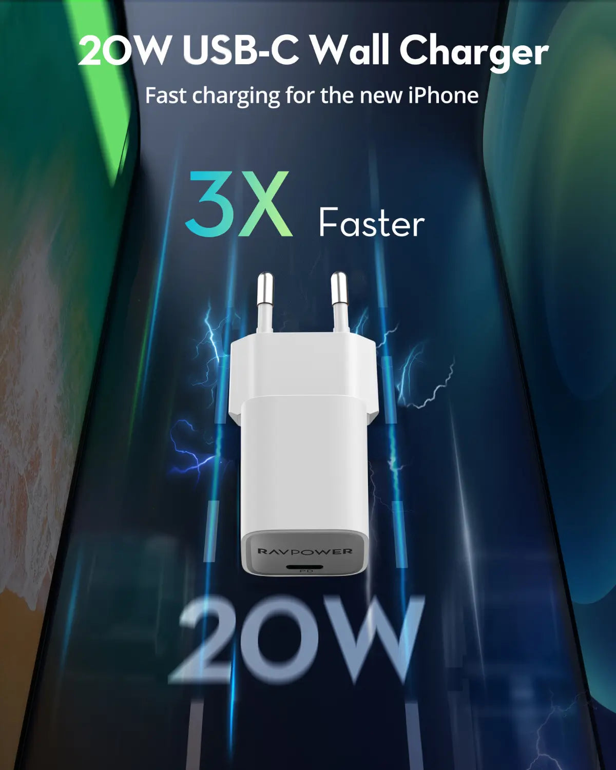 20W USB-C GaN Wall Charger – PD 3.0 Fast Charging, Ultra-Compact, EU Plug | Compatible with Lebanon Power Outlets