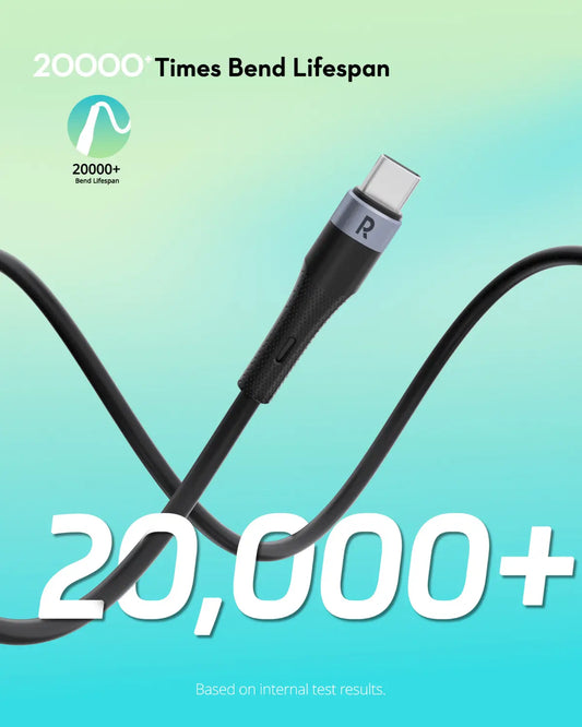 USB-C to USB-C Charging Cable – 60W Fast Charging, 1.2M Ultra-Flexible Liquid Silicone Cable with 20,000+ Bend Lifespan