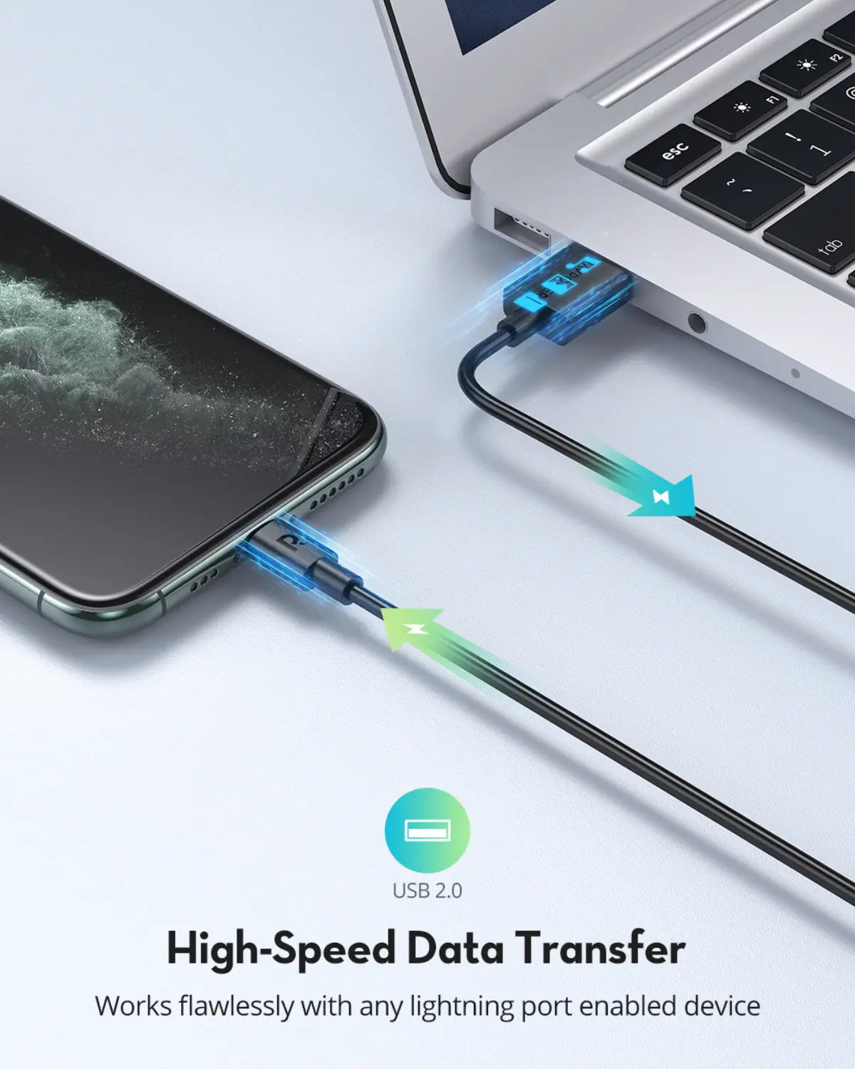 USB-A to Lightning Charging Cable – MFi Certified, 27W Fast Charging, 1M Durable TPE Cable for iPhone, iPad & More