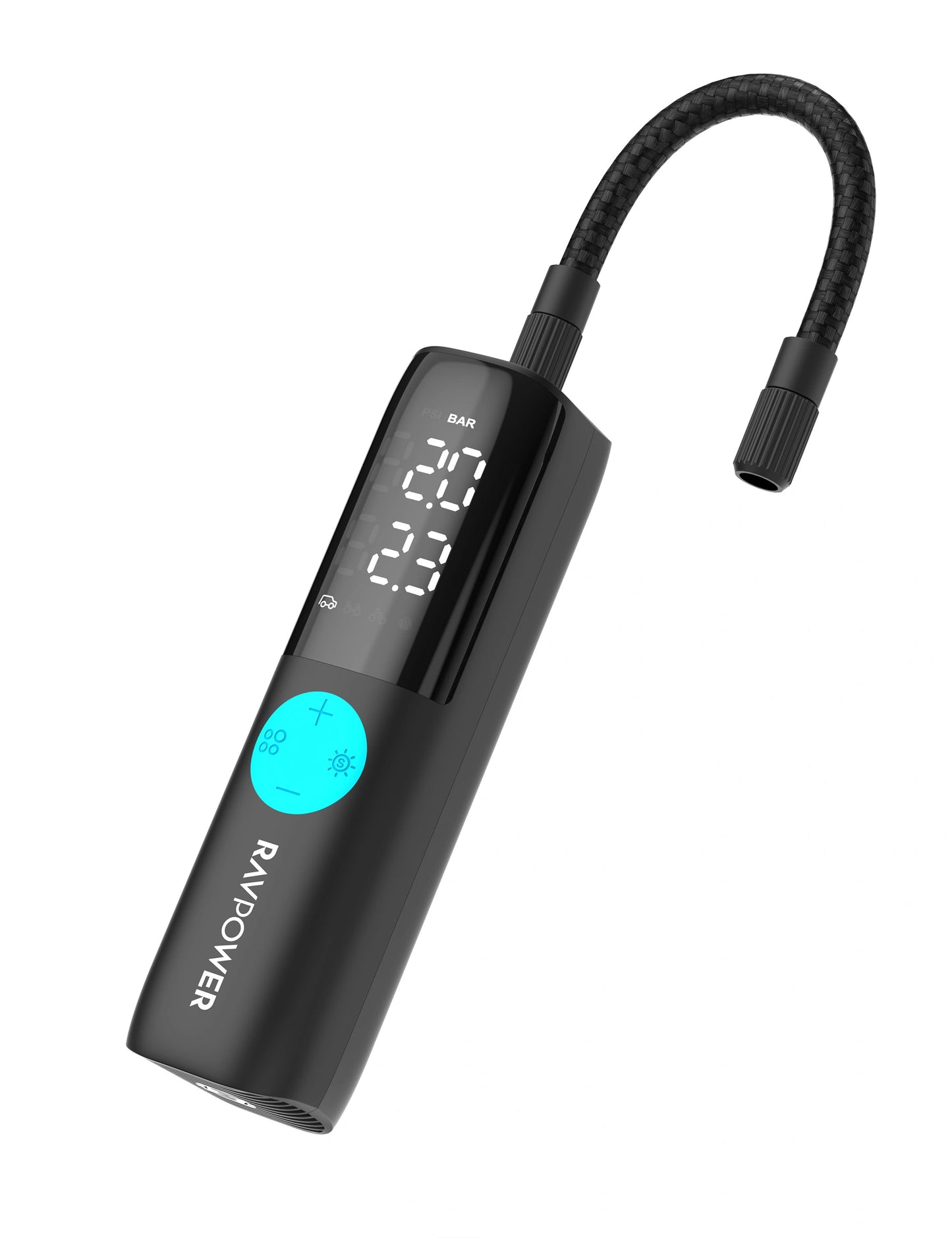 Portable Tire Inflator – 12V DC Car Air Compressor, Auto Shut-Off, LED Light, No Battery Design (Safe in Car Use)