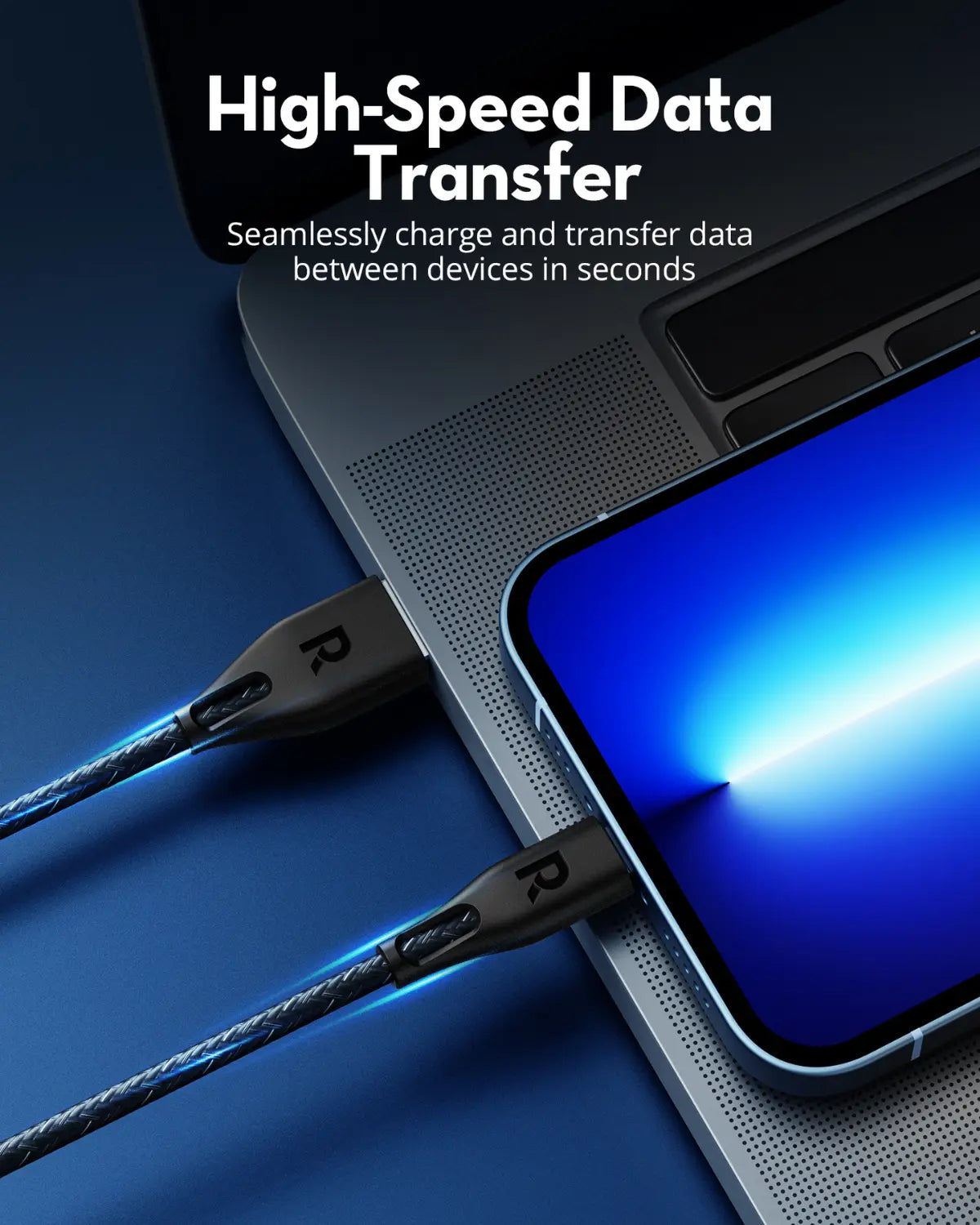 USB-A to Lightning Charging Cable – MFi Certified, 27W Fast Charging, 2M Extra-Long Nylon Braided Cable for iPhone, iPad & More