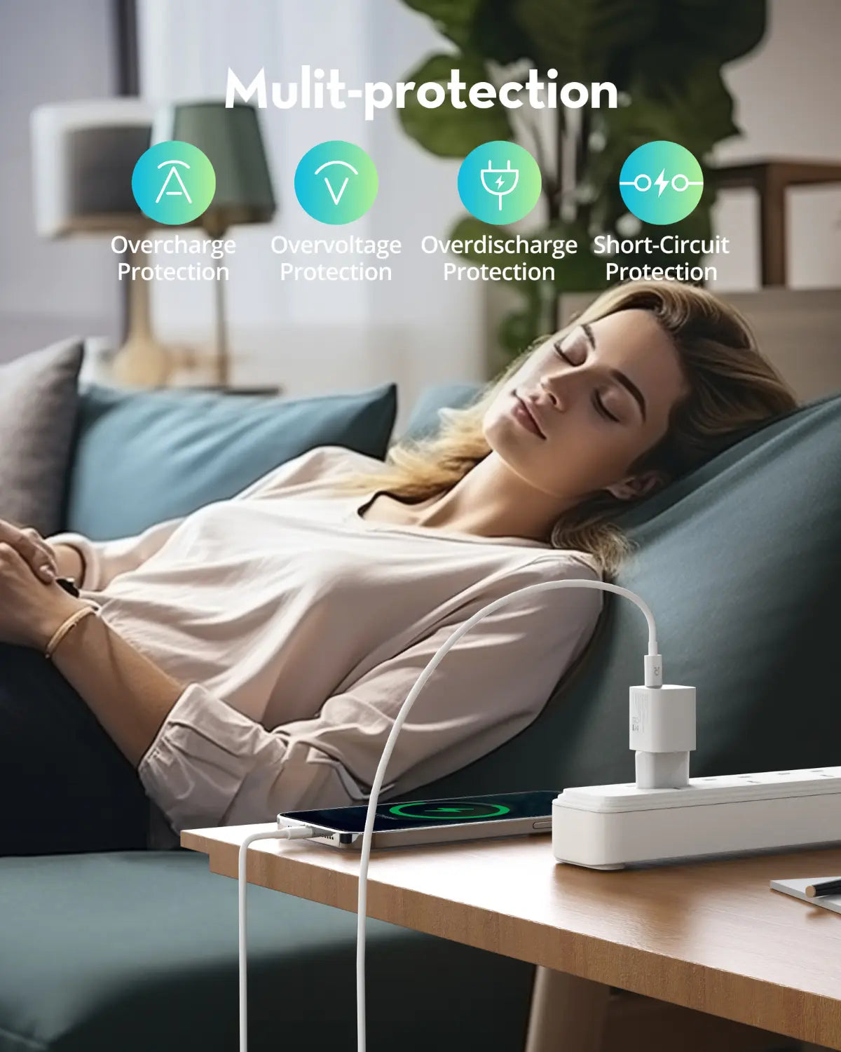 20W USB-C GaN Wall Charger – PD 3.0 Fast Charging, Ultra-Compact, EU Plug | Compatible with Lebanon Power Outlets