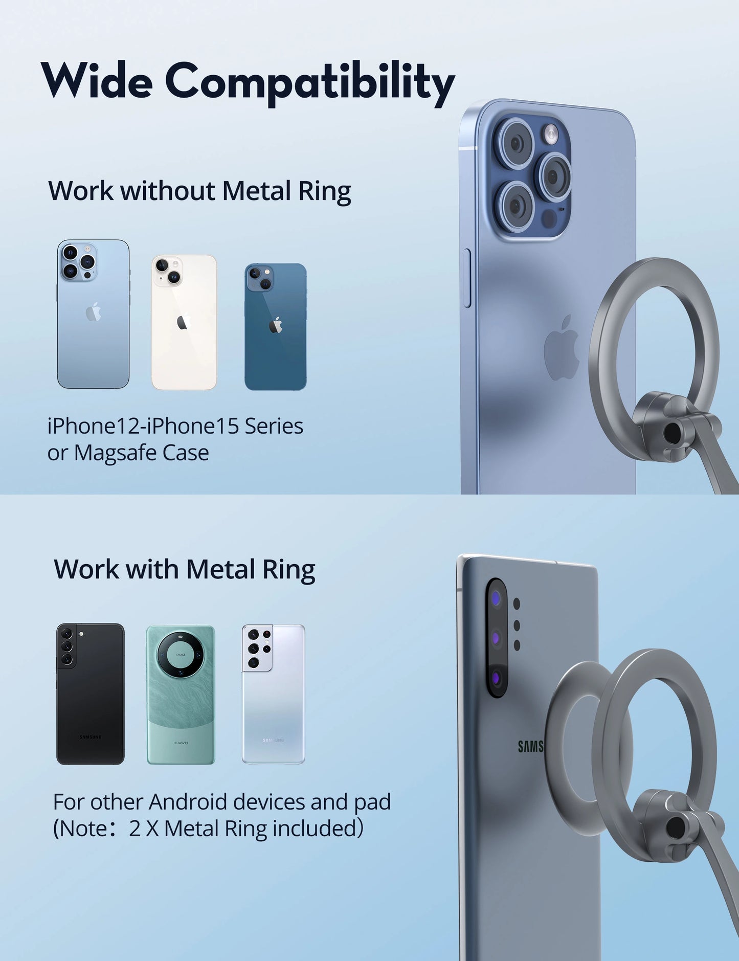 Magnetic Car Phone Holder – 360° Biaxial Adjustment, Strong N52 Magnets, Aluminum Alloy Build