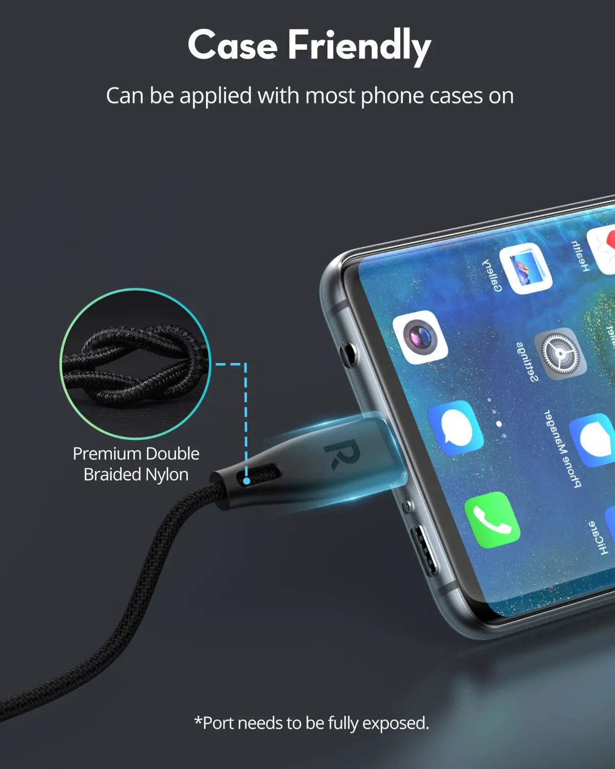 USB-C to USB-C Charging Cable – 60W Fast Charging, 1.2M Ultra-Durable Nylon Braided Cable with CNC Metal Connectors