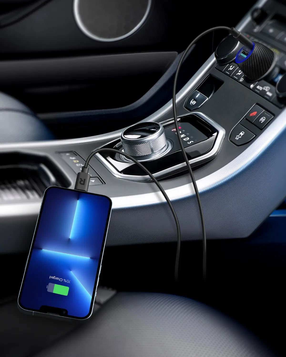 49W Dual-Port Car Charger – 25W USB-C PD + 24W QC3.0 USB-A Fast Charging, Compact & Universal Fit