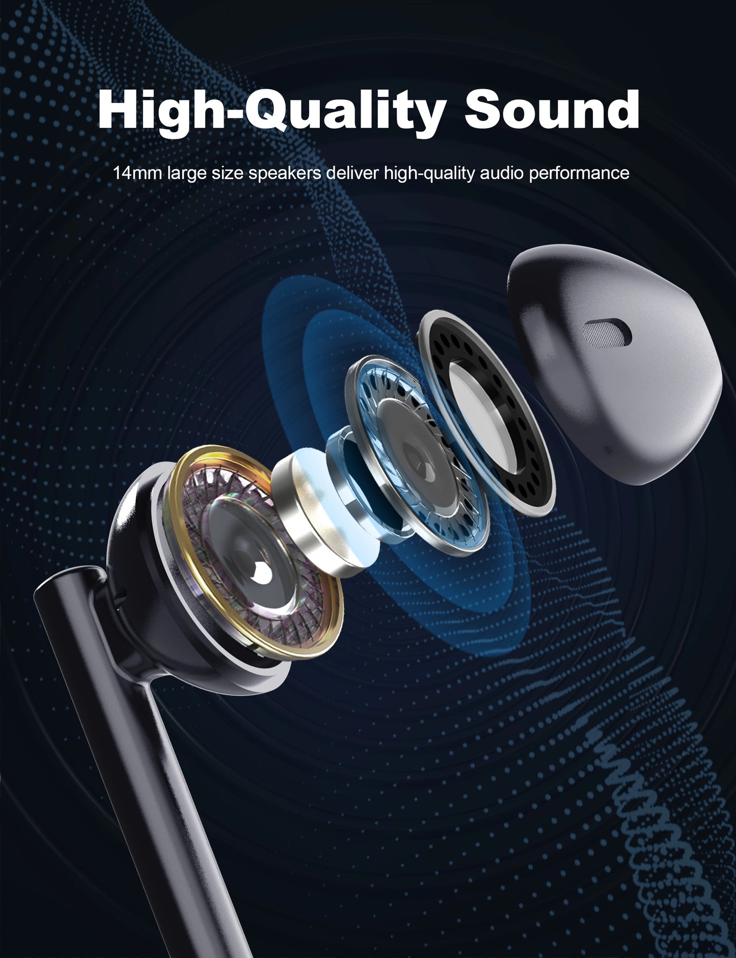 Wired USB-C Earphones – Booming Bass, In-Line Remote, 14mm Dynamic Drivers, Plug & Play (1.2M Cable)
