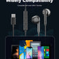 Wired USB-C Earphones – Booming Bass, In-Line Remote, 14mm Dynamic Drivers, Plug & Play (1.2M Cable)