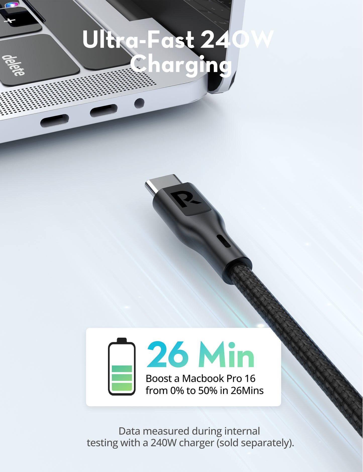 Nylon Braided USB-C to USB-C Cable 240W – 1m