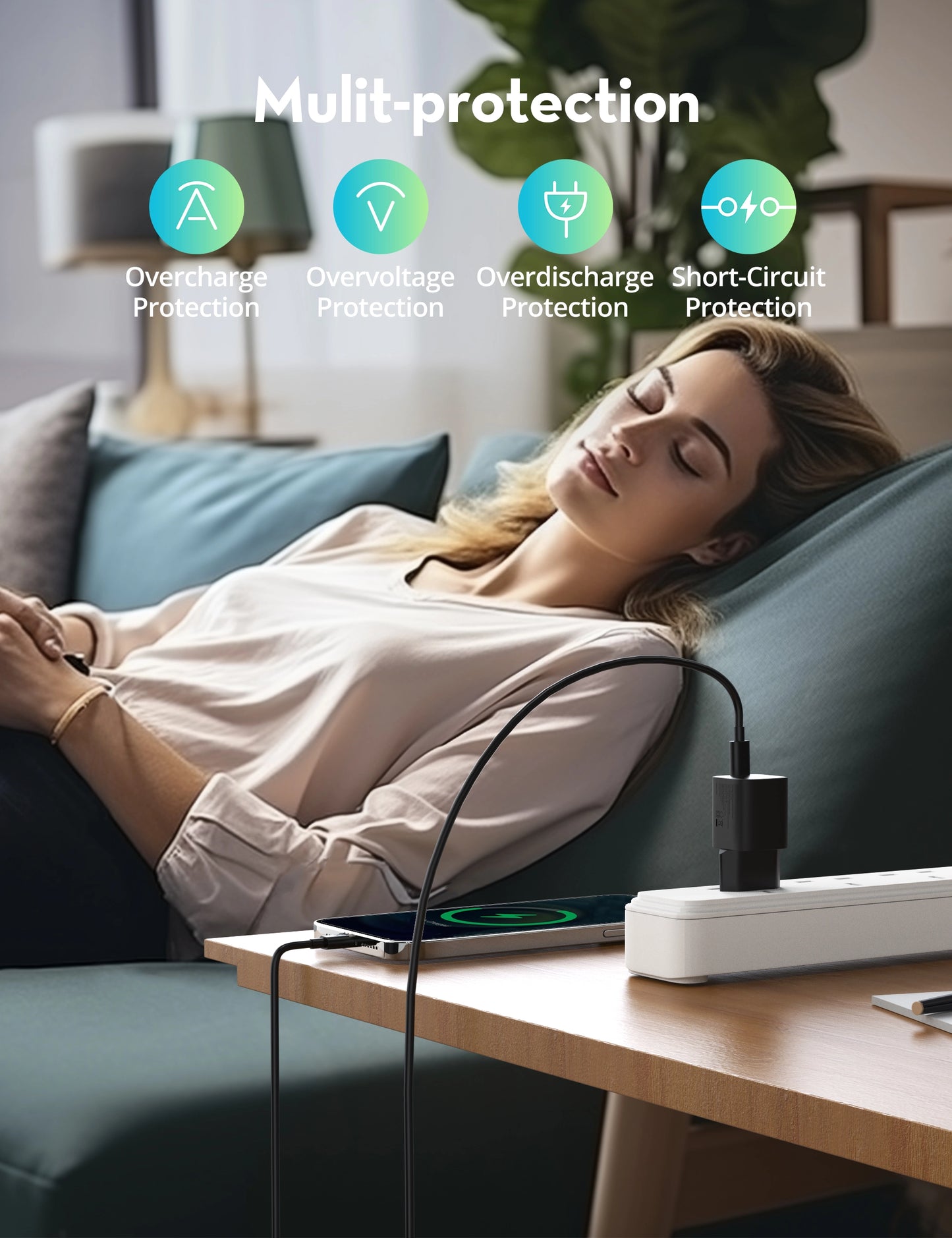 20W USB-C GaN Wall Charger – PD 3.0 Fast Charging, Ultra-Compact, EU Plug | Compatible with Lebanon Power Outlets