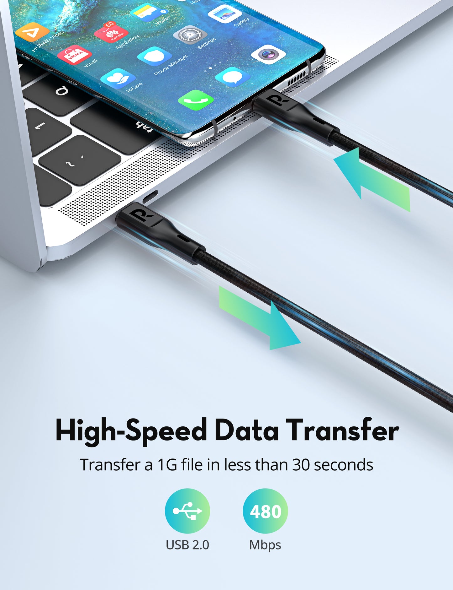 Nylon Braided USB-C to USB-C Cable 240W – 1m