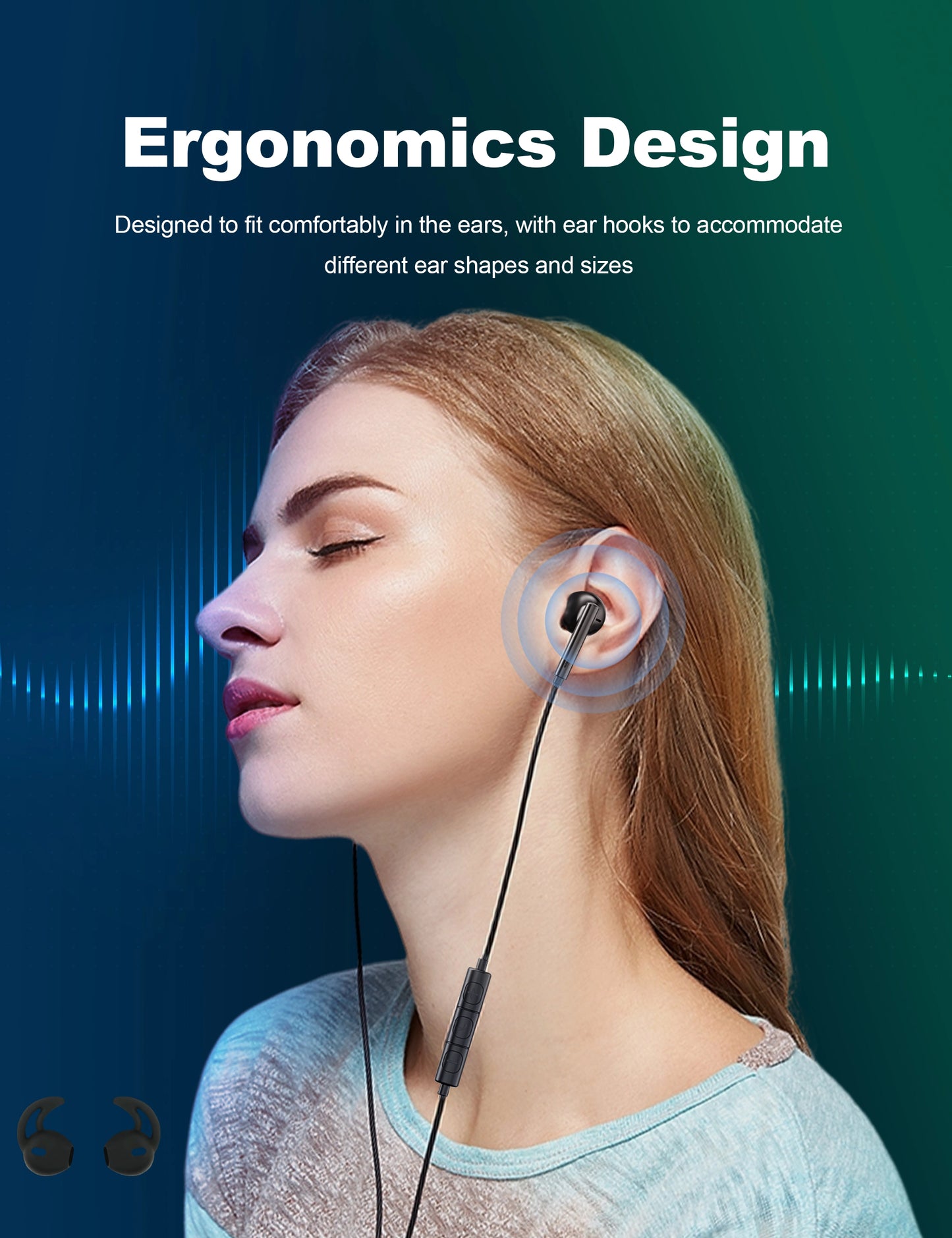 Wired USB-C Earphones – Booming Bass, In-Line Remote, 14mm Dynamic Drivers, Plug & Play (1.2M Cable)