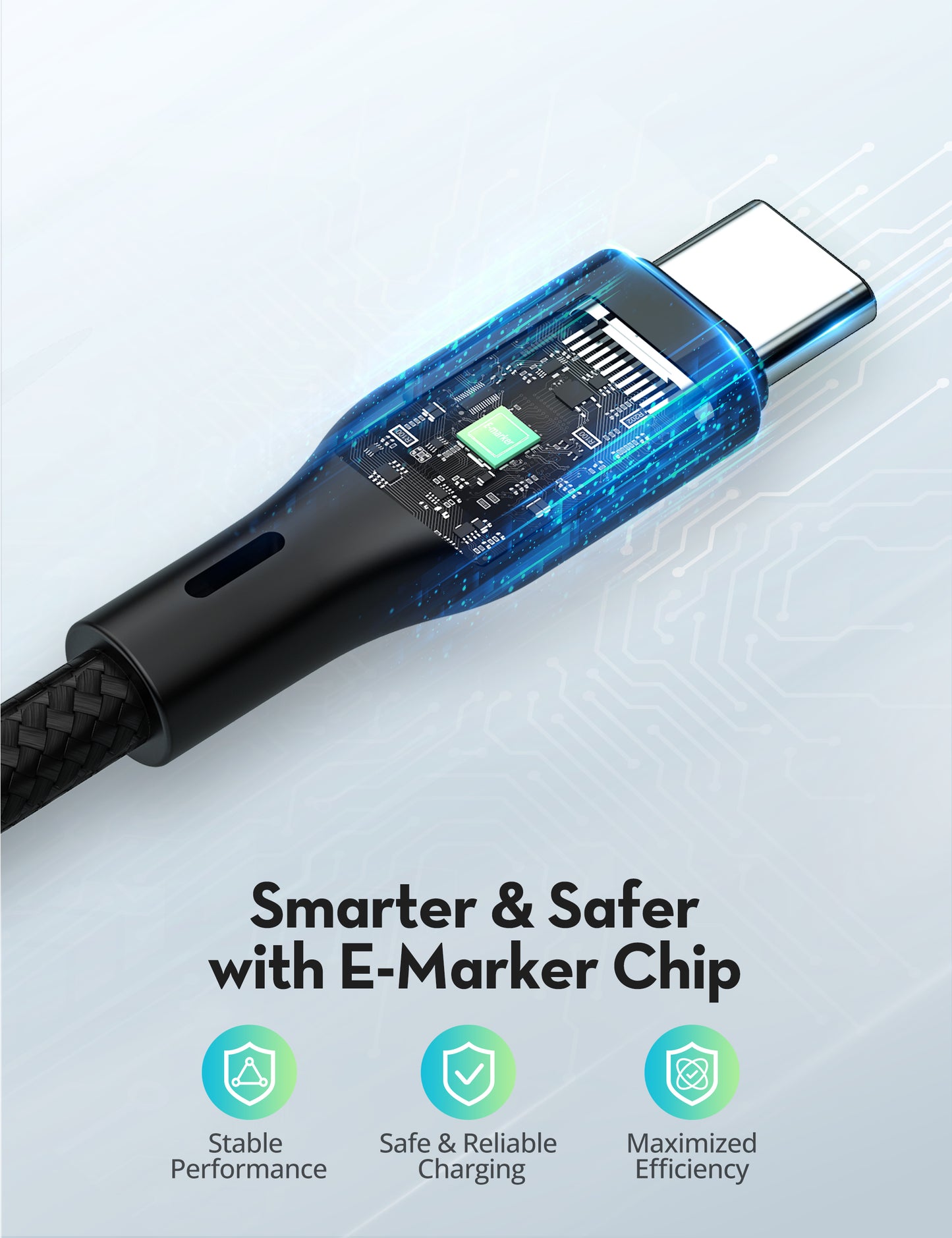 Nylon Braided USB-C to USB-C Cable 240W – 1m